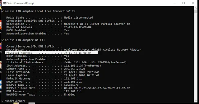 Easy Way to Find MAC Address in Windows