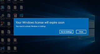Windows license will expire soon error on Windows 10